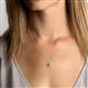 4 - Lauren 5.00 mm Round Amethyst and Diamond Accent Teardrop Pendant Necklace 