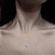 4 - Lauren 6.50 mm Round Blue Topaz and Diamond Accent Teardrop Pendant Necklace 