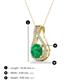 3 - Lauren 6.00 mm Round Emerald and Diamond Accent Teardrop Pendant Necklace 