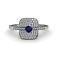 1 - Faye Prima Round Blue Sapphire and Diamond Engagement Ring 