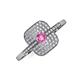 3 - Faye Prima Round Pink Sapphire and Diamond Engagement Ring 
