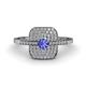 1 - Faye Prima Round Tanzanite and Diamond Engagement Ring 
