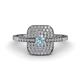 1 - Faye Prima Round Aquamarine and Diamond Engagement Ring 