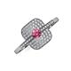 3 - Faye Prima Round Pink Tourmaline and Diamond Engagement Ring 