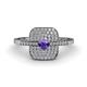 1 - Faye Prima Round Iolite and Diamond Engagement Ring 