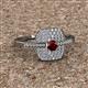 2 - Faye Prima Round Red Garnet and Diamond Engagement Ring 