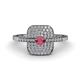 1 - Faye Prima Round Rhodolite Garnet and Diamond Engagement Ring 