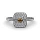 1 - Faye Prima Round Smoky Quartz and Diamond Engagement Ring 