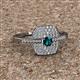 2 - Faye Prima Round Blue Diamond and White Diamond Engagement Ring 