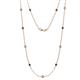 1 - Asta (11 Stn/3.4mm) Blue Sapphire and Lab Grown Diamond on Cable Necklace 