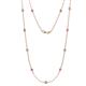 1 - Asta (11 Stn/3.4mm) Pink Sapphire and Lab Grown Diamond on Cable Necklace 
