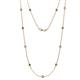1 - Asta (11 Stn/3.4mm) Green Garnet and Lab Grown Diamond on Cable Necklace 