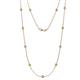 1 - Asta (11 Stn/3.4mm) Peridot and Lab Grown Diamond on Cable Necklace 