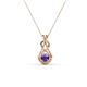 1 - Amanda 3.00 mm Round Iolite Solitaire Infinity Love Knot Pendant Necklace 