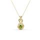 1 - Amanda 3.00 mm Round Peridot Solitaire Infinity Love Knot Pendant Necklace 