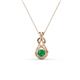 1 - Amanda 3.00 mm Round Emerald Solitaire Infinity Love Knot Pendant Necklace 