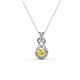 1 - Amanda 3.00 mm Round Yellow Sapphire Solitaire Infinity Love Knot Pendant Necklace 
