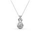 1 - Amanda 3.00 mm Round Diamond Solitaire Infinity Love Knot Pendant Necklace 