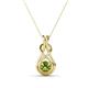 1 - Amanda 4.00 mm Round Peridot Solitaire Infinity Love Knot Pendant Necklace 
