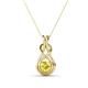 1 - Amanda 4.00 mm Round Yellow Sapphire Solitaire Infinity Love Knot Pendant Necklace 
