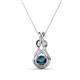 1 - Amanda 4.00 mm Round Blue Diamond Solitaire Infinity Love Knot Pendant Necklace 