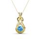 1 - Amanda 5.00 mm Round Blue Topaz Solitaire Infinity Love Knot Pendant Necklace 