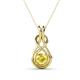 1 - Amanda 5.00 mm Round Yellow Sapphire Solitaire Infinity Love Knot Pendant Necklace 