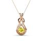 1 - Amanda 5.00 mm Round Yellow Sapphire Solitaire Infinity Love Knot Pendant Necklace 