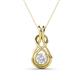 1 - Amanda 5.00 mm Round White Sapphire Solitaire Infinity Love Knot Pendant Necklace 