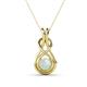 1 - Amanda 5.00 mm Round Opal Solitaire Infinity Love Knot Pendant Necklace 