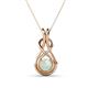 1 - Amanda 5.00 mm Round Opal Solitaire Infinity Love Knot Pendant Necklace 