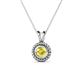 1 - Juliya 5.00 mm Round Lab Created Yellow Sapphire Rope Edge Bezel Set Solitaire Pendant Necklace 