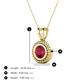 3 - Juliya 6.00 mm Round Ruby Rope Edge Bezel Set Solitaire Pendant Necklace 