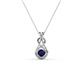 1 - Amanda 3.00 mm Round Blue Sapphire Solitaire Infinity Love Knot Pendant Necklace 