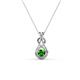 1 - Amanda 3.00 mm Round Green Garnet Solitaire Infinity Love Knot Pendant Necklace 
