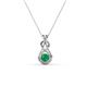 Amanda 3.00 mm Round Emerald Solitaire Infinity Love Knot Pendant Necklace 