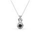 1 - Amanda 3.00 mm Round Black Diamond Solitaire Infinity Love Knot Pendant Necklace 