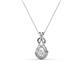 1 - Amanda 3.00 mm Round White Sapphire Solitaire Infinity Love Knot Pendant Necklace 