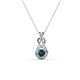 1 - Amanda 3.00 mm Round London Blue Topaz Solitaire Infinity Love Knot Pendant Necklace 