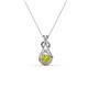 1 - Amanda 3.00 mm Round Yellow Diamond Solitaire Infinity Love Knot Pendant Necklace 