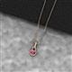 2 - Caron 4.00 mm Round Pink Tourmaline Solitaire Love Knot Pendant Necklace 
