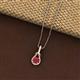 2 - Caron 5.00 mm Round Ruby Solitaire Love Knot Pendant Necklace 