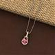 2 - Caron 5.00 mm Round Pink Tourmaline Solitaire Love Knot Pendant Necklace 