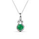 1 - Caron 5.00 mm Round Emerald Solitaire Love Knot Pendant Necklace 