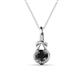 1 - Caron 5.00 mm Round Black Diamond Solitaire Love Knot Pendant Necklace 