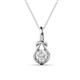 1 - Caron 5.00 mm Round White Sapphire Solitaire Love Knot Pendant Necklace 