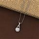 2 - Caron 5.00 mm Round White Sapphire Solitaire Love Knot Pendant Necklace 