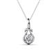 1 - Caron 5.00 mm Round Diamond Solitaire Love Knot Pendant Necklace 