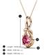 3 - Caron 6.50 mm Round Pink Tourmaline Solitaire Love Knot Pendant Necklace 