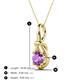 3 - Caron 6.50 mm Round Amethyst Solitaire Love Knot Pendant Necklace 